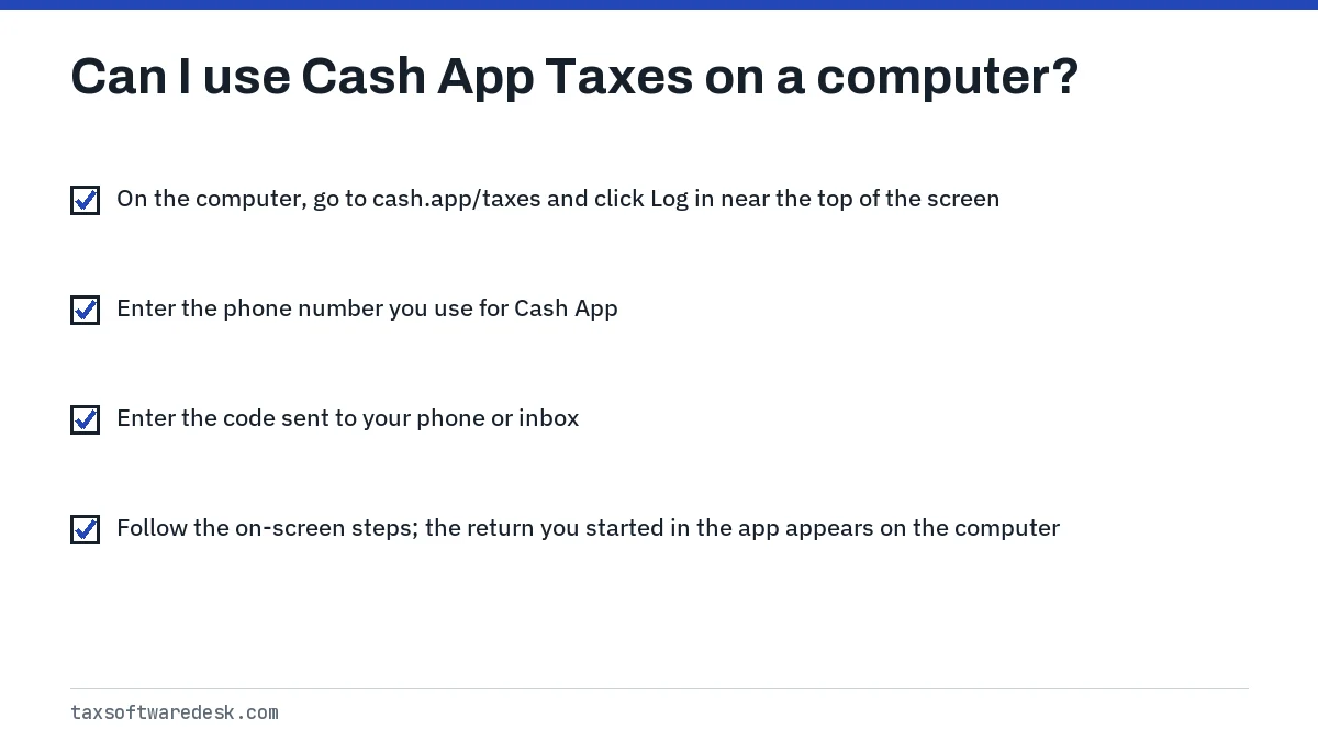 Can I use Cash App Taxes on a computer?