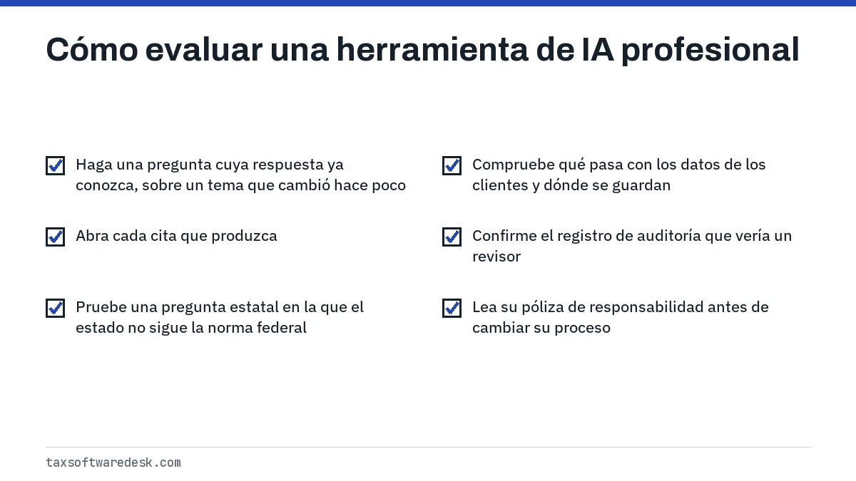 Cómo evaluar una herramienta de IA profesional