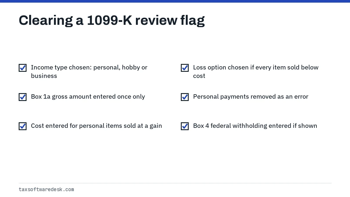 Clearing a 1099-K review flag
