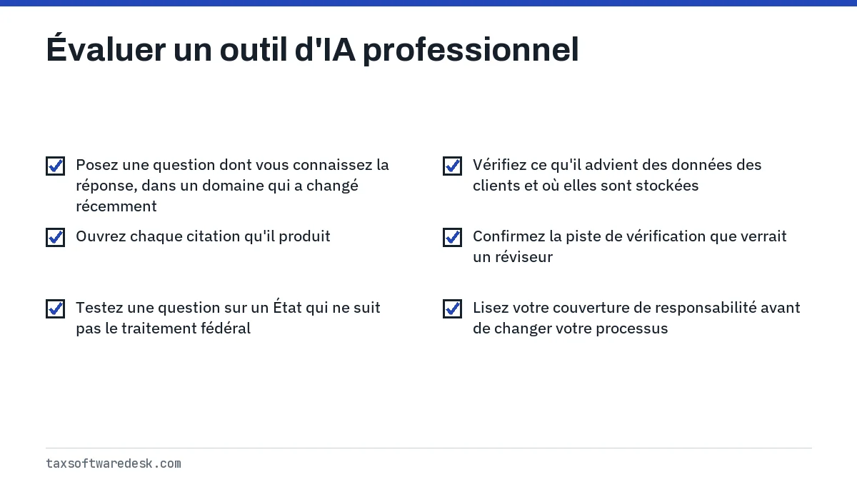 Évaluer un outil d'IA professionnel