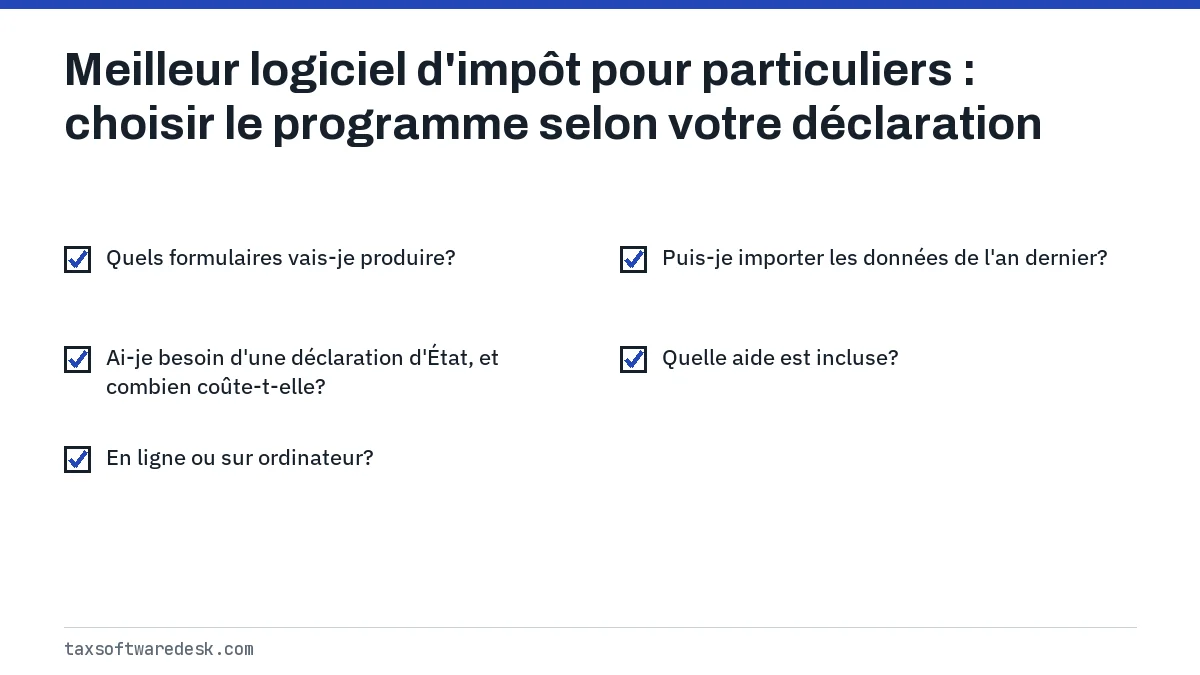 Meilleur logiciel d'impôt pour particuliers : choisir le programme selon votre déclaration