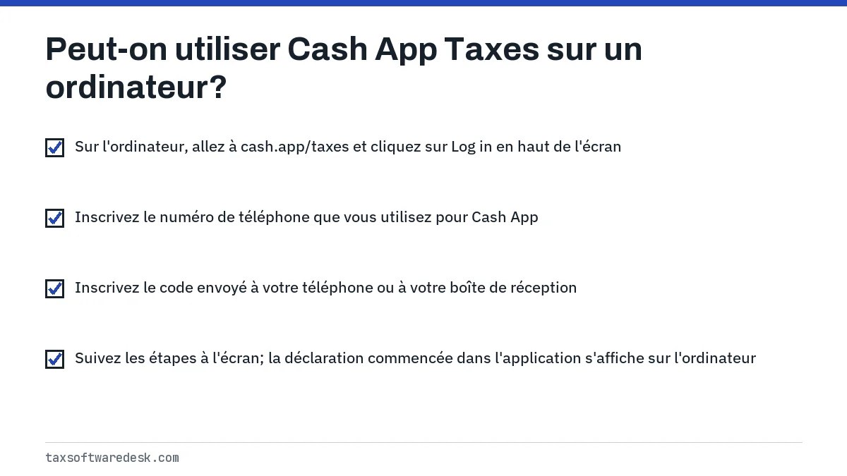 Peut-on utiliser Cash App Taxes sur un ordinateur?