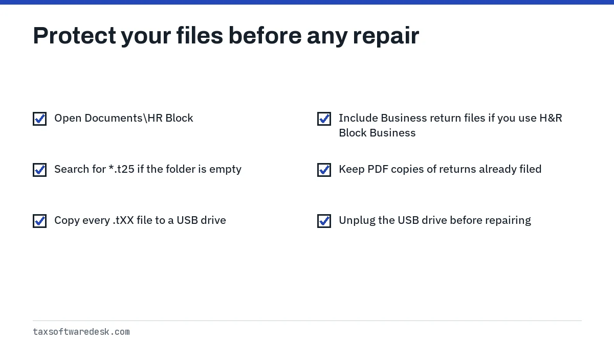 Protect your files before any repair