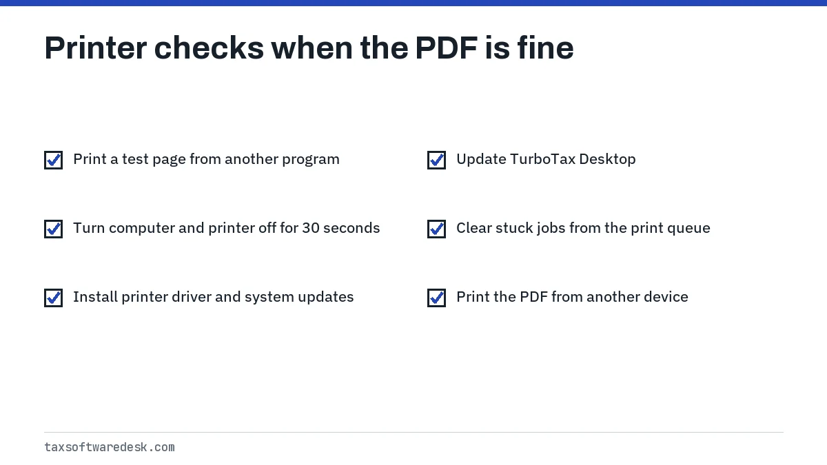 Printer checks when the PDF is fine