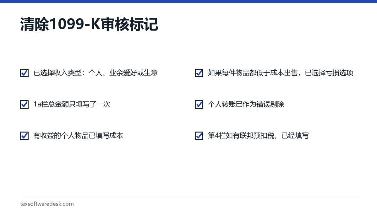 清除1099-K审核标记