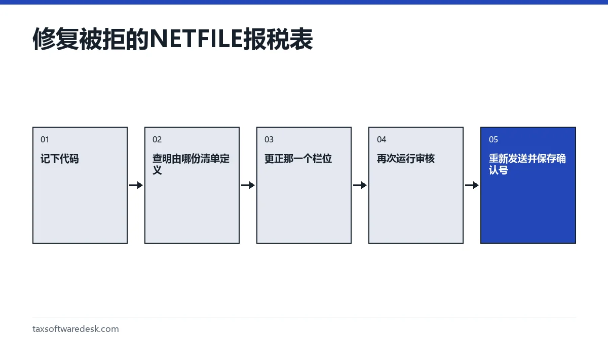 修复被拒的 NETFILE 报税表
