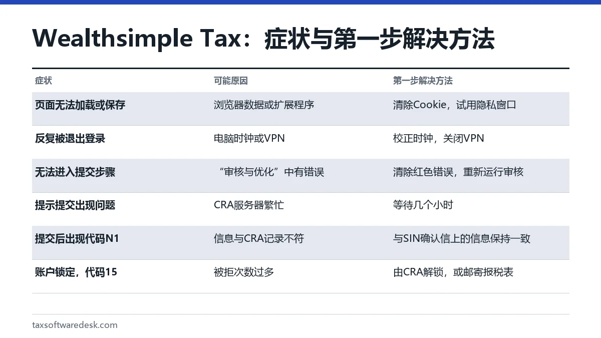 Wealthsimple Tax：症状与第一步解决方法